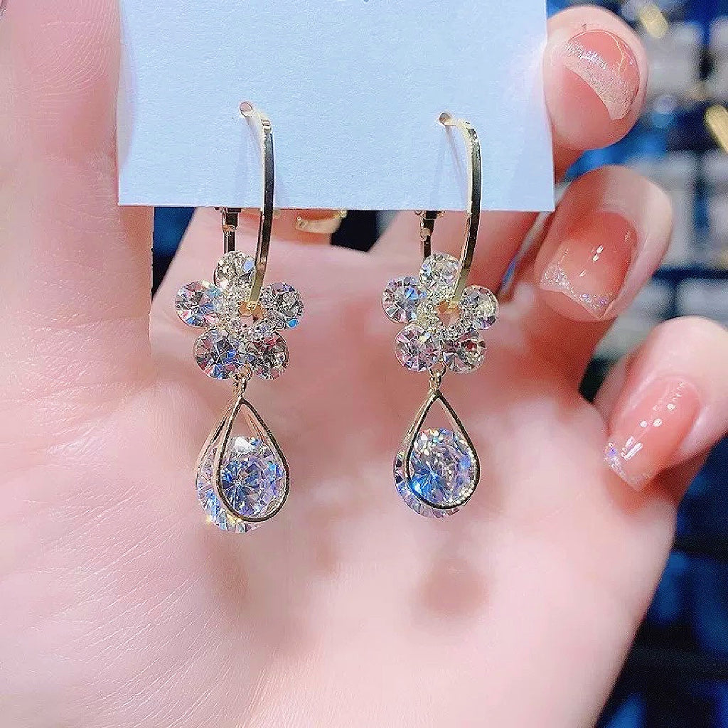 💎 Oneswear™ Crystal Flower Germanium Earrings (🔥Last Day Sale - Save up to 80%!)