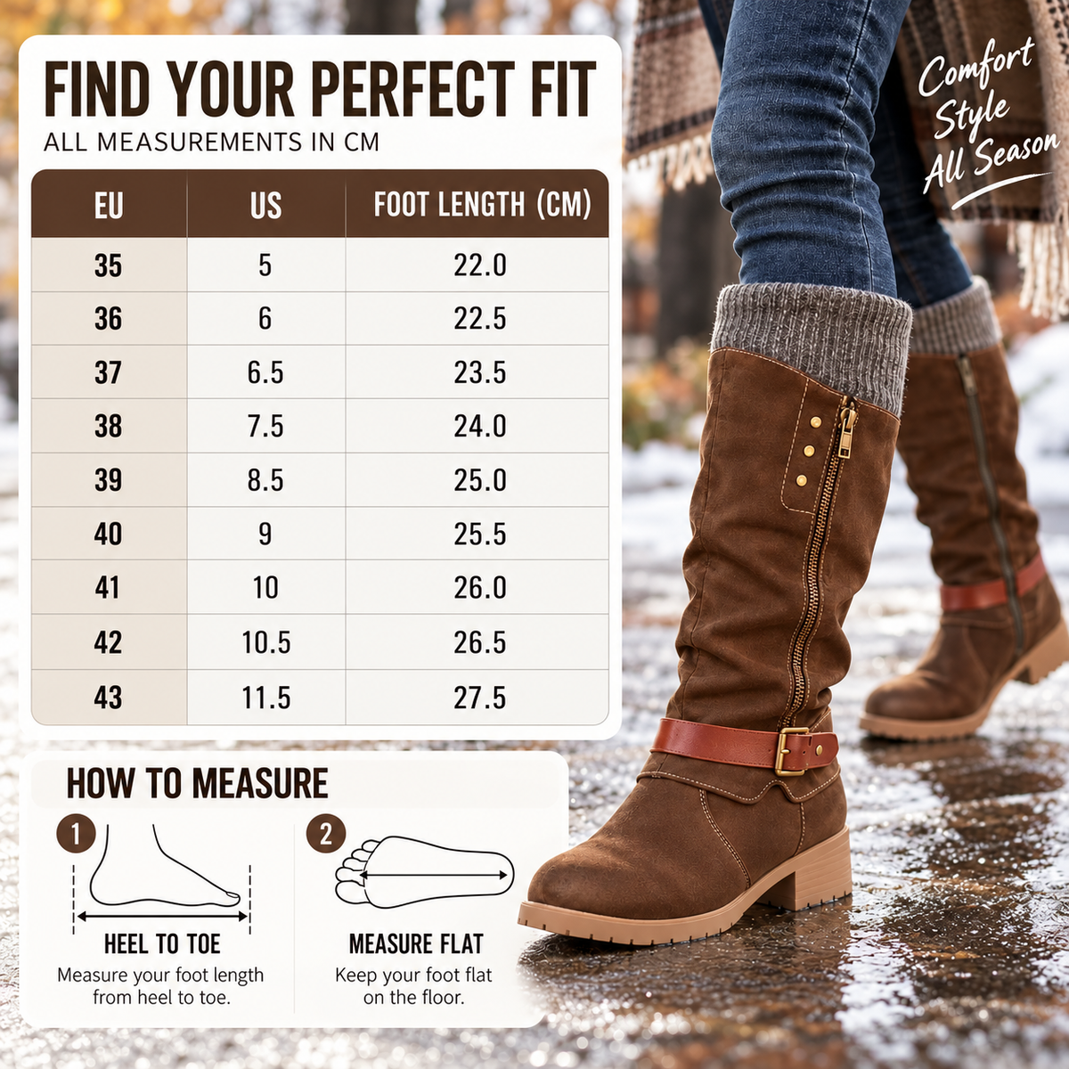 🔥 LAST DAY – 80% OFF 🔥 Women’s Winter Boots with Orthopaedic Support, Knitted Collar & Warm Wool Lining