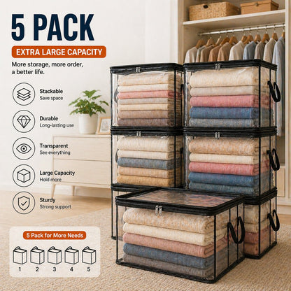LAST DAY 50% OFF ✨📦 Large Heavy-Duty Thick Plastic Clear Storage