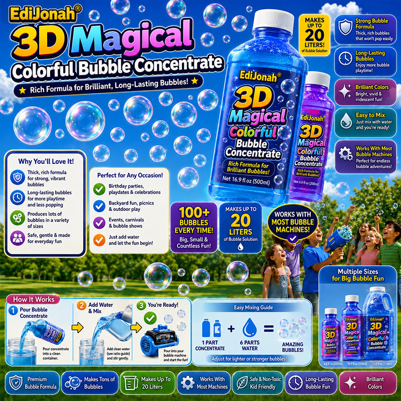 EdiJonah® Super 3D Magic Bubble Concentrate —— Animal & Ocean Fantasy Theme