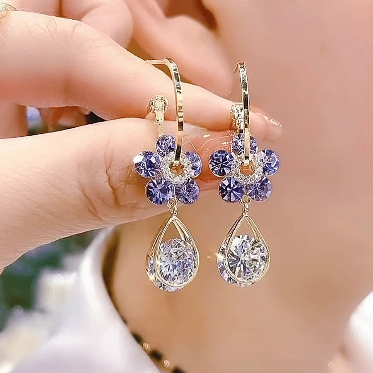 💎 Oneswear™ Crystal Flower Germanium Earrings (🔥Last Day Sale - Save up to 80%!)