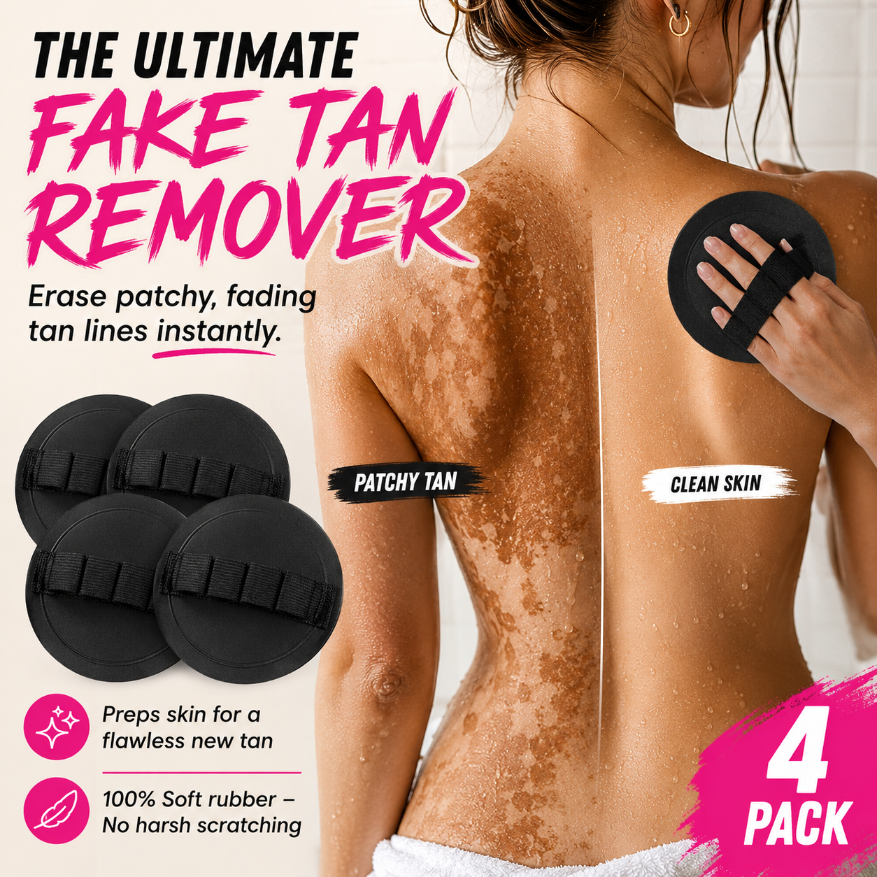 🧽 Soft Rubber Shower Scrubber – Gentle Yet Effective, Exfoliates & Cleanses All Skin Types