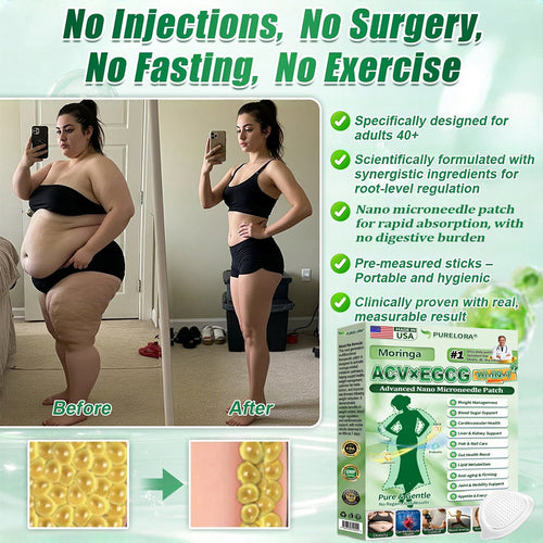 【⚕️𝐍𝐞𝐰 & 𝐈𝐦𝐩𝐫𝐨𝐯𝐞𝐝 𝐅𝐨𝐫𝐦𝐮𝐥𝐚🆕】𝐏𝐮𝐫𝐞𝐥𝐨𝐫𝐚® 𝐀𝐂𝐕 × 𝐄𝐆𝐂𝐆 𝟏𝟎-𝐢𝐧-𝟏 𝐀𝐝𝐯𝐚𝐧𝐜𝐞𝐝 𝐍𝐚𝐧𝐨 𝐌𝐢𝐜𝐫𝐨𝐧𝐞𝐞𝐝𝐥𝐞 𝐏𝐚𝐭𝐜𝐡 (💧𝐉𝐮𝐬𝐭 𝐨𝐧𝐜𝐞 𝐚 𝐝𝐚𝐲, 𝐯𝐢𝐬𝐢𝐛𝐥𝐞 𝐜𝐡𝐚𝐧𝐠𝐞𝐬 𝐢𝐧 𝟕 𝐝𝐚𝐲𝐬) ✅𝐅𝐨𝐫 𝐨𝐛𝐞𝐬𝐢𝐭𝐲, 🅛🅞🅞🅢🅔 🅢🅚🅘🅝,𝐝𝐢𝐚𝐛𝐞𝐭𝐞𝐬, 𝐬𝐥𝐞𝐞𝐩 𝐚𝐩𝐧𝐞𝐚, 𝐣𝐨𝐢𝐧𝐭 𝐢𝐬𝐬𝐮𝐞𝐬, 𝐚𝐧𝐝 𝐦𝐨𝐫𝐞
