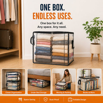 LAST DAY 50% OFF ✨📦 Large Heavy-Duty Thick Plastic Clear Storage