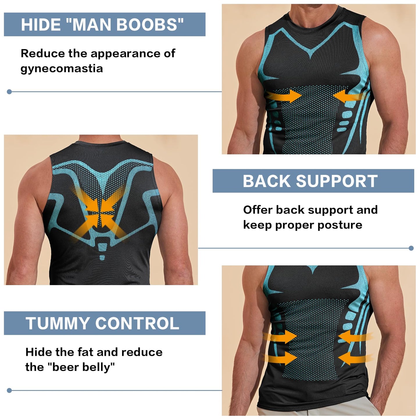 🔥Last Day: 80% OFF | 💪 PAIDUIS® Official Store Ice Silk Men's Body Shaping Compression Vest