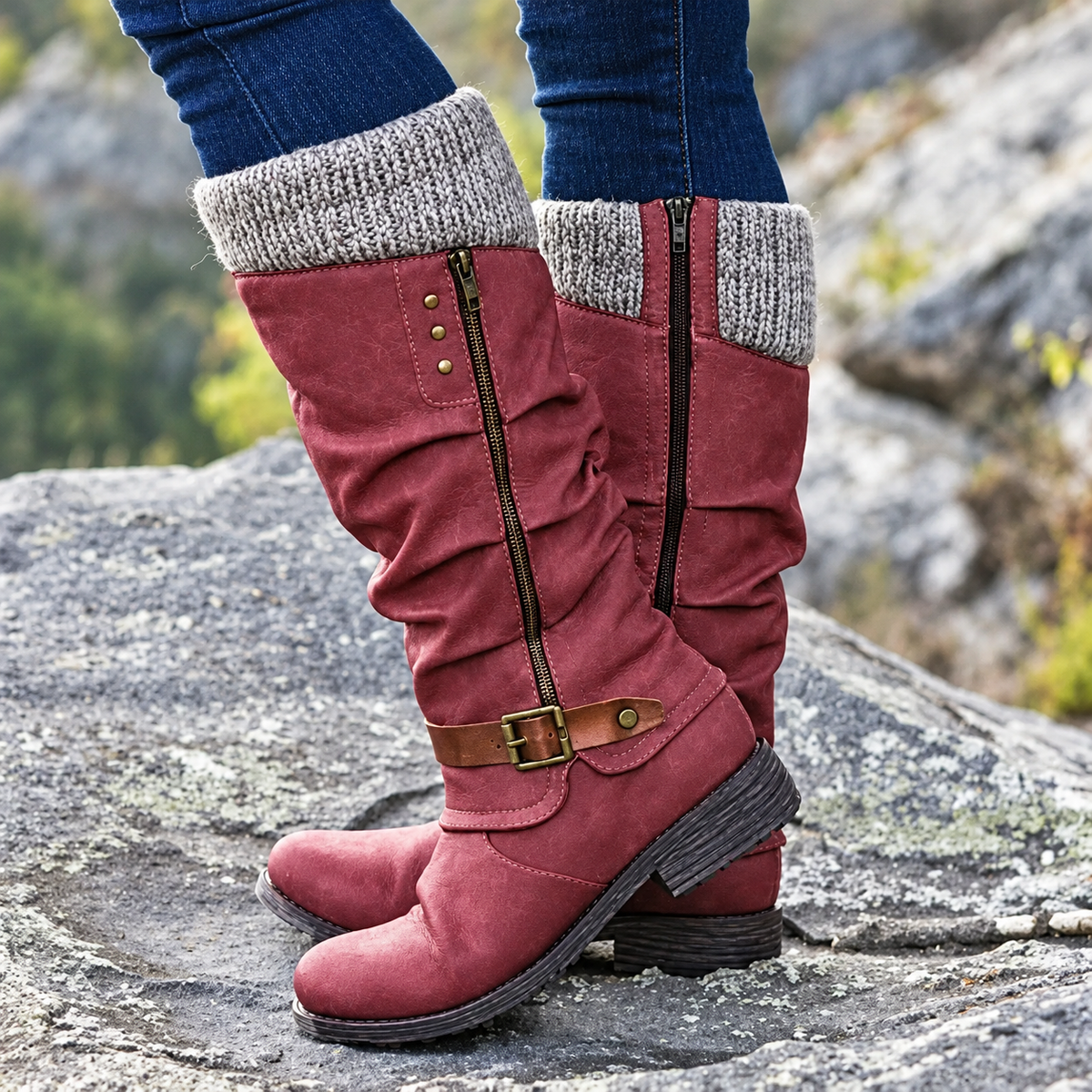 🔥 LAST DAY – 80% OFF 🔥 Women’s Winter Boots with Orthopaedic Support, Knitted Collar & Warm Wool Lining