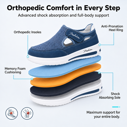 🔥 LAST DAY: 80% OFF - 👟 Women's Orthopedic Comfort Walking Shoes with Adjustable Velcro Fit
