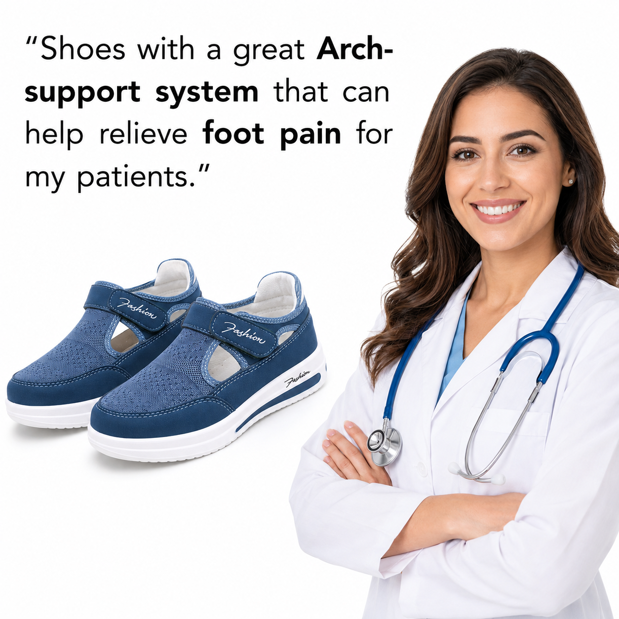 🔥 LAST DAY: 80% OFF - 👟 Women's Orthopedic Comfort Walking Shoes with Adjustable Velcro Fit