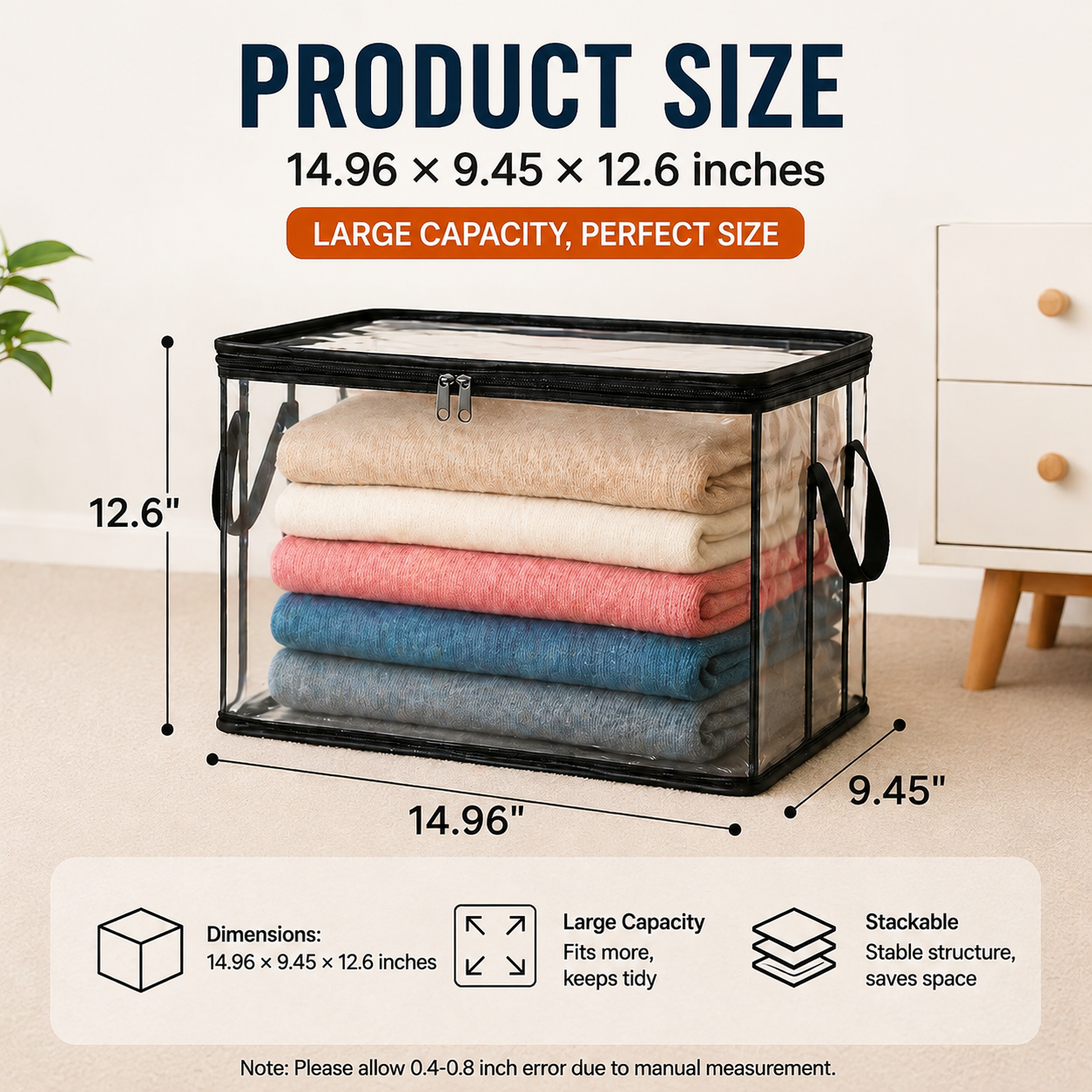 LAST DAY 50% OFF ✨📦 Large Heavy-Duty Thick Plastic Clear Storage