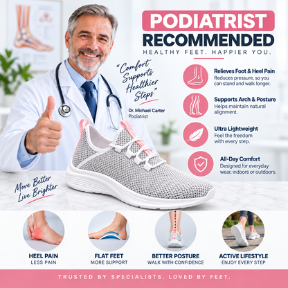 LAST DAY 80% OFF - 👣 Women's Orthopedic Mesh Sneakers with Textured Sole and Pull Tab Detail