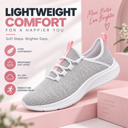 LAST DAY 80% OFF - 👣 Women's Orthopedic Mesh Sneakers with Textured Sole and Pull Tab Detail