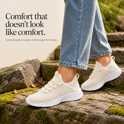 LAST DAY 80% OFF - 👣 Women's Orthopedic Mesh Sneakers with Textured Sole and Pull Tab Detail
