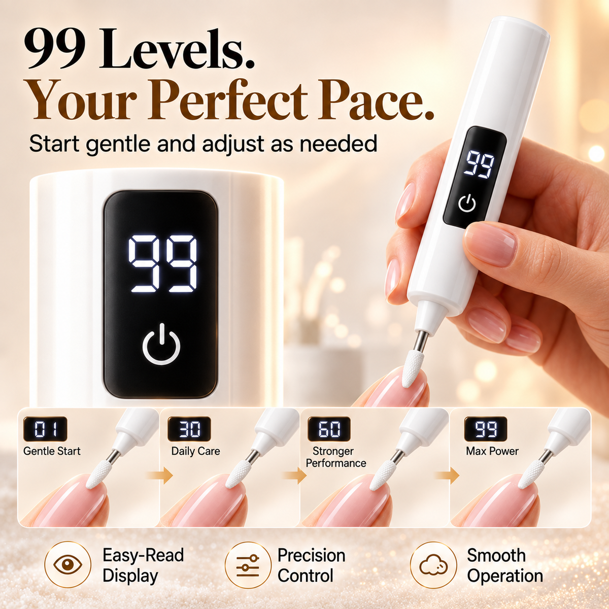 Mresio® Professional Electric Nail Drill Kit – Digital Speed Manicure & Pedicure System