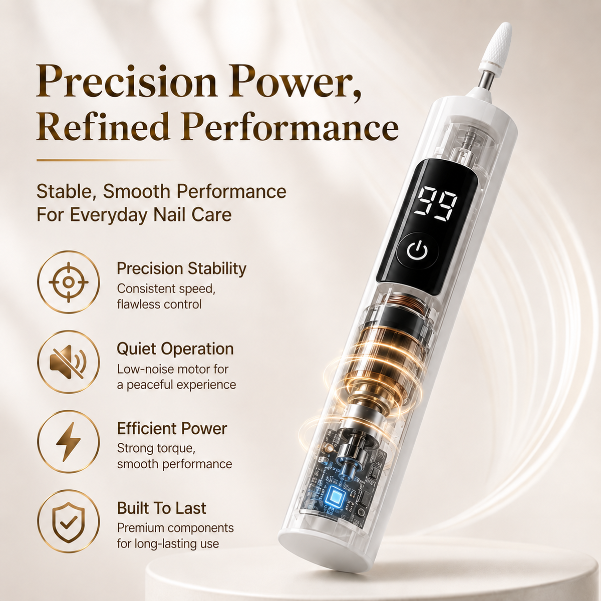 Mresio® Professional Electric Nail Drill Kit – Digital Speed Manicure & Pedicure System