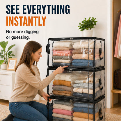 LAST DAY 50% OFF ✨📦 Large Heavy-Duty Thick Plastic Clear Storage