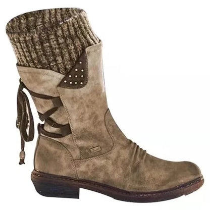 🔥𝑳𝑨𝑺𝑻 𝑫𝑨𝒀 𝑺𝑨𝑳𝑬-𝟖𝟎% 𝑶𝑭𝑭🔥 Women's Winter Low Barrel Orthotic Bow Support Wool Warm Boots