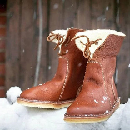 🔥Last Day 70% OFF - Waterproof Wool Lined Leather Orthopaedic Snow Boots