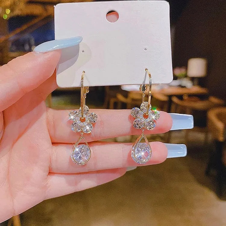 💎 Oneswear™ Crystal Flower Germanium Earrings (🔥Last Day Sale - Save up to 80%!)