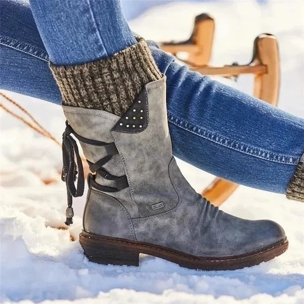 🔥𝑳𝑨𝑺𝑻 𝑫𝑨𝒀 𝑺𝑨𝑳𝑬-𝟖𝟎% 𝑶𝑭𝑭🔥 Women's Winter Low Barrel Orthotic Bow Support Wool Warm Boots