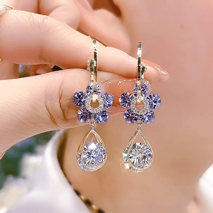 💎 Oneswear™ Crystal Flower Germanium Earrings (🔥Last Day Sale - Save up to 80%!)