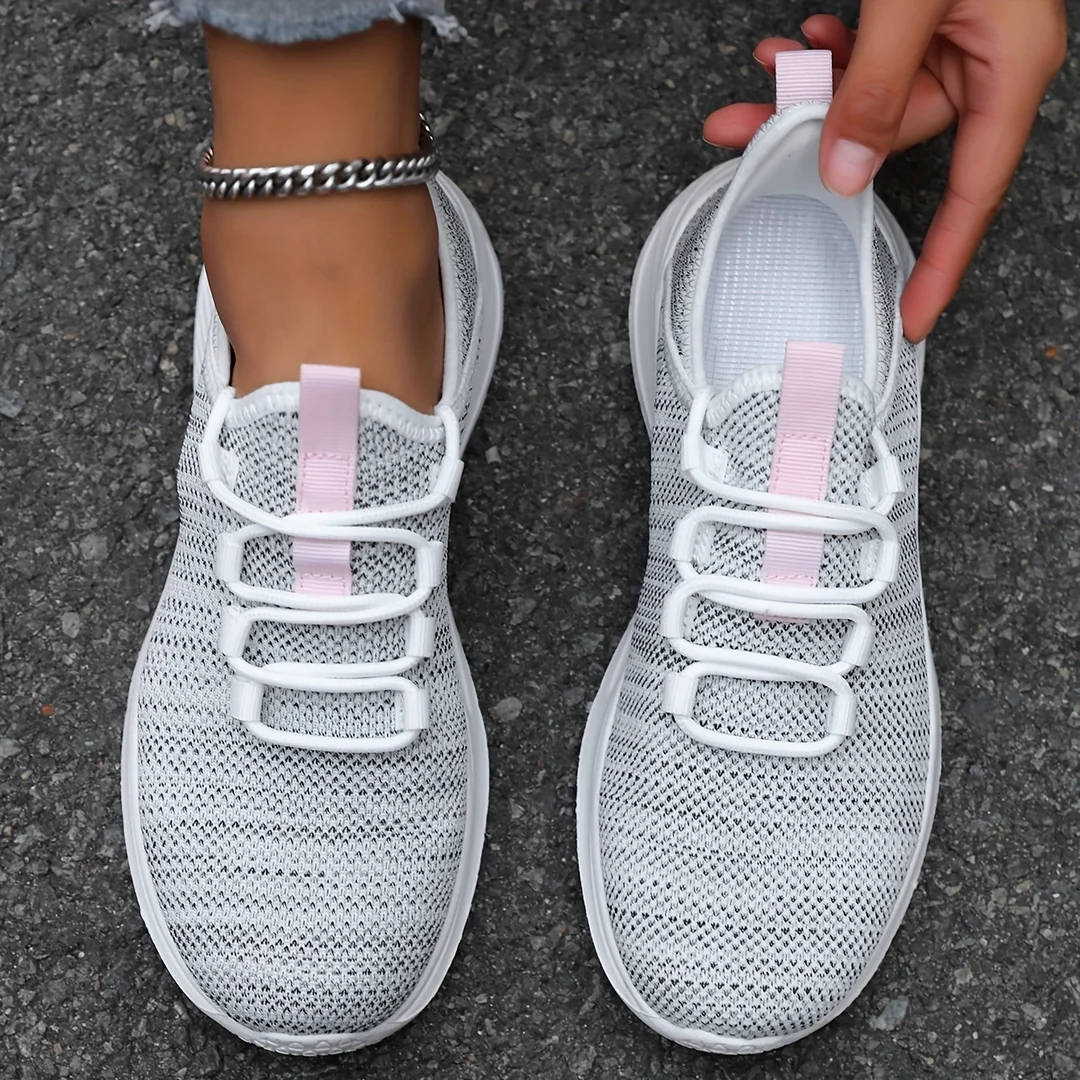 LAST DAY 80% OFF - 👣 Women's Orthopedic Mesh Sneakers with Textured Sole and Pull Tab Detail