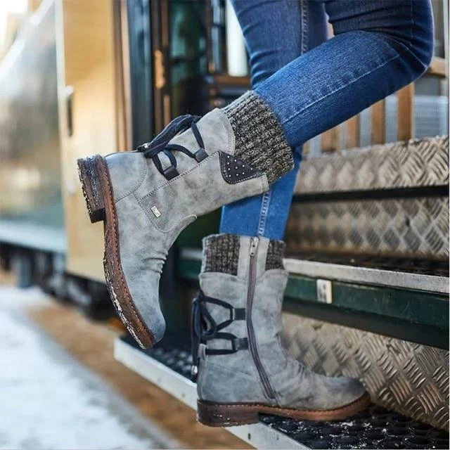 🔥𝑳𝑨𝑺𝑻 𝑫𝑨𝒀 𝑺𝑨𝑳𝑬-𝟖𝟎% 𝑶𝑭𝑭🔥 Women's Winter Low Barrel Orthotic Bow Support Wool Warm Boots