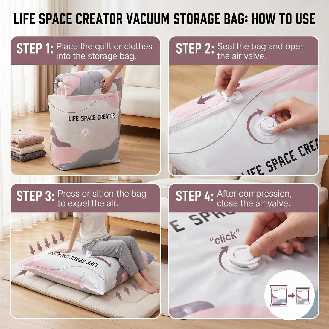 💥100K+ SOLD🛒 Large-Capacity Vacuum Bags – No Pump Needed! 💨✨