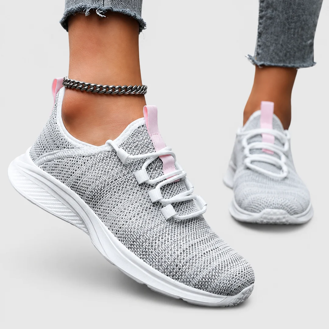 LAST DAY 80% OFF - 👣 Women's Orthopedic Mesh Sneakers with Textured Sole and Pull Tab Detail