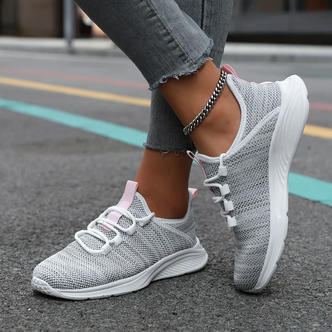 LAST DAY 80% OFF - 👣 Women's Orthopedic Mesh Sneakers with Textured Sole and Pull Tab Detail
