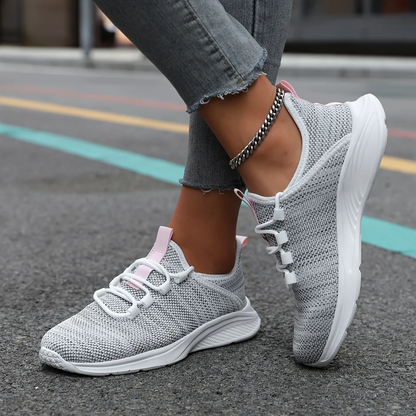 LAST DAY 80% OFF - 👣 Women's Orthopedic Mesh Sneakers with Textured Sole and Pull Tab Detail