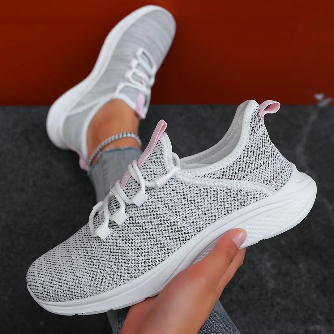 LAST DAY 80% OFF - 👣 Women's Orthopedic Mesh Sneakers with Textured Sole and Pull Tab Detail