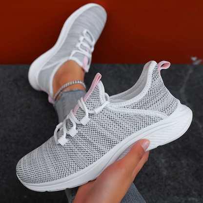 LAST DAY 80% OFF - 👣 Women's Orthopedic Mesh Sneakers with Textured Sole and Pull Tab Detail
