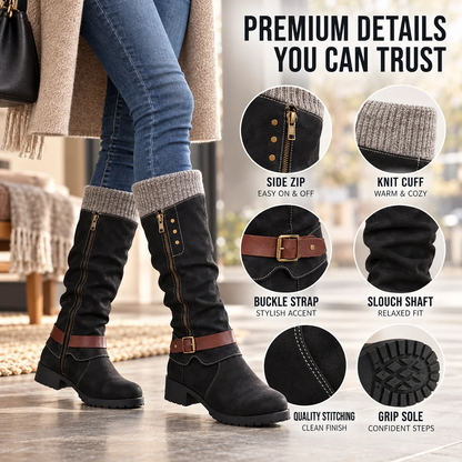 🔥 LAST DAY – 80% OFF 🔥 Women’s Winter Boots with Orthopaedic Support, Knitted Collar & Warm Wool Lining