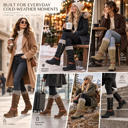 🔥 LAST DAY – 80% OFF 🔥 Women’s Winter Boots with Orthopaedic Support, Knitted Collar & Warm Wool Lining