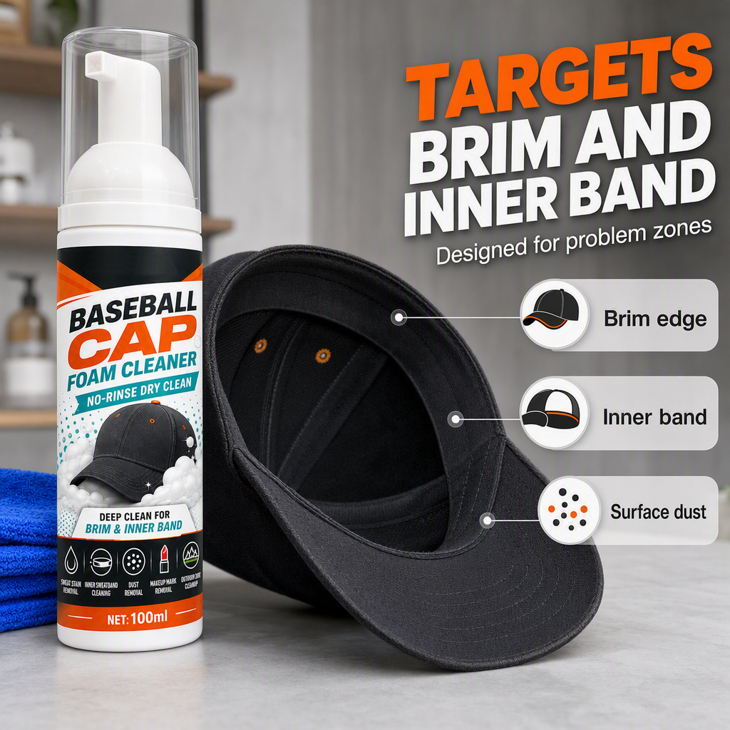 Last Day 80% OFF🔥 | Cap Foam Cleaner – No Rinse, No Sweat Stains